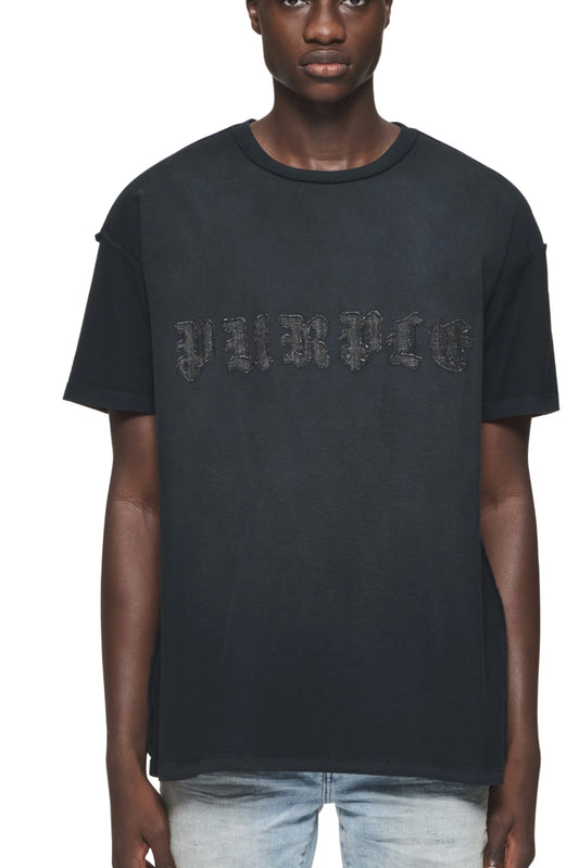 Purple-Gothic Wordmark Tee-P101-JGWB324