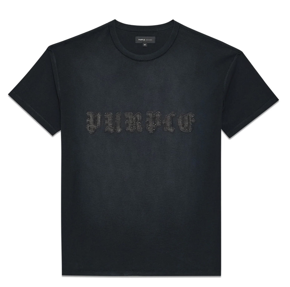 Purple-Gothic Wordmark Tee-P101-JGWB324