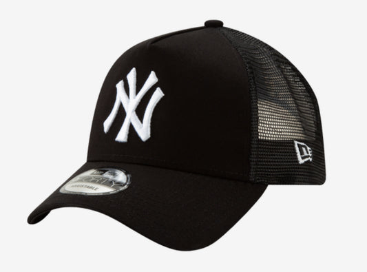 NEW ERA-NEW YORK YANKEES BLACK AND WHITE MESH BACK NEW ERA A-FRAME SNAPBACK HAT-60530412
