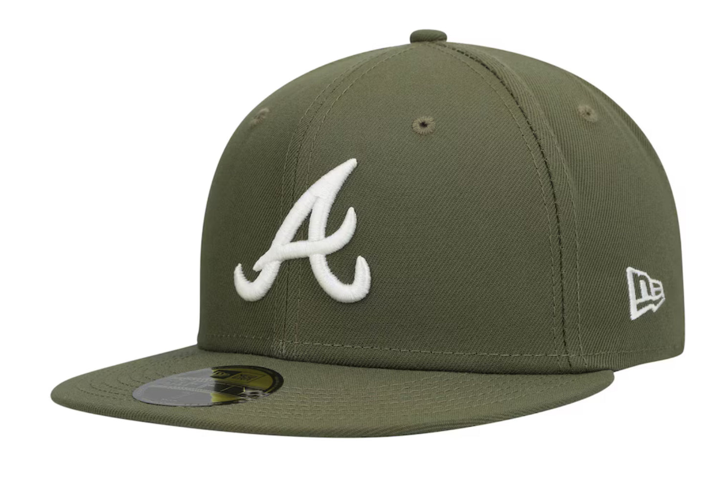 NEW ERAMen's New Era Olive Atlanta Braves White Logo 9FIFTY SNAPBACK Hat