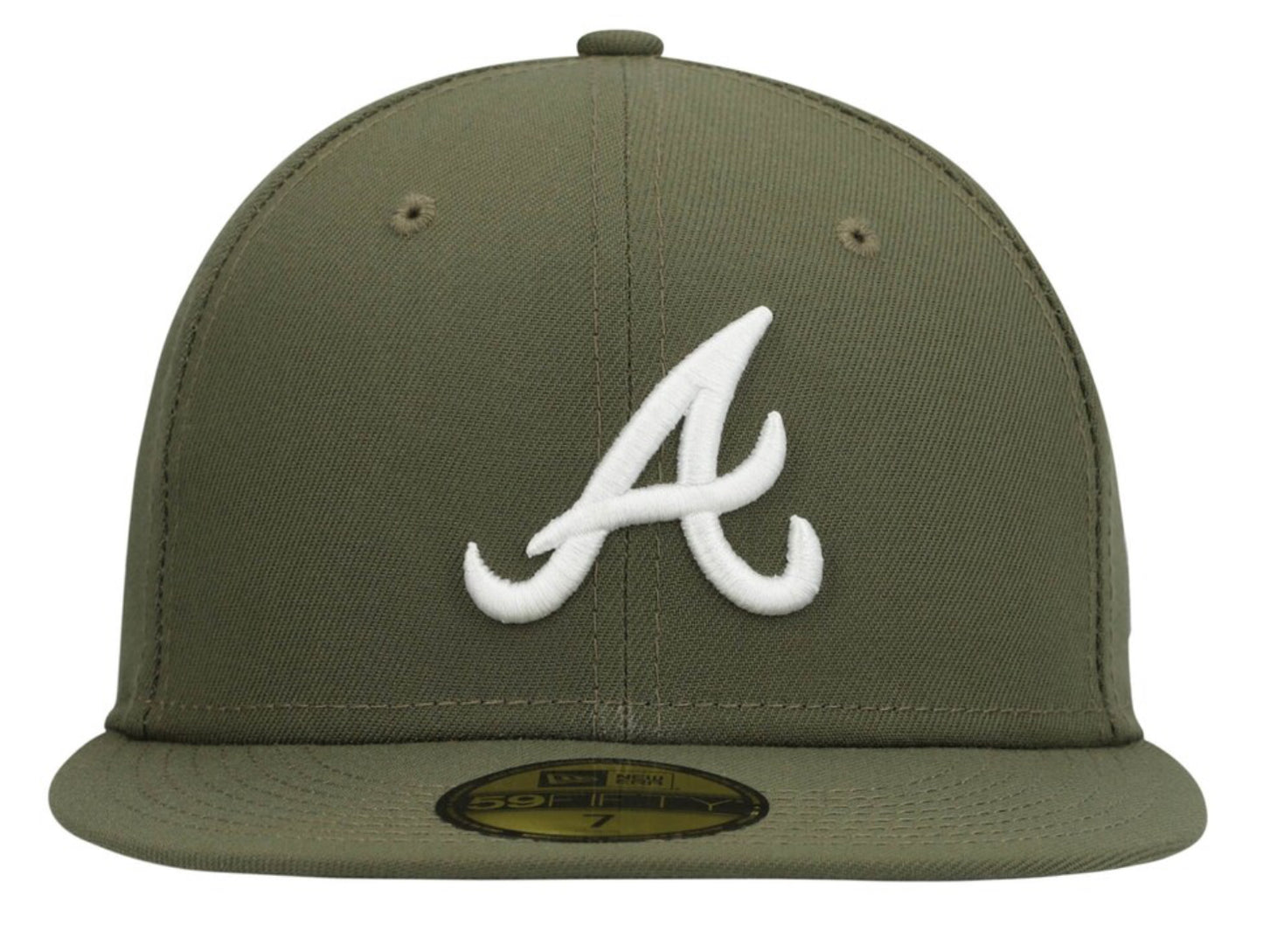 NEW ERAMen's New Era Olive Atlanta Braves White Logo 9FIFTY SNAPBACK Hat