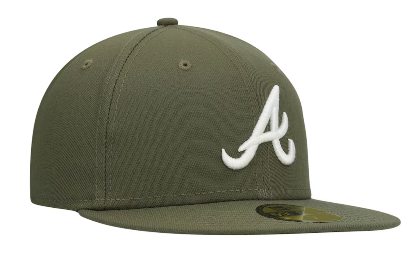 NEW ERAMen's New Era Olive Atlanta Braves White Logo 9FIFTY SNAPBACK Hat