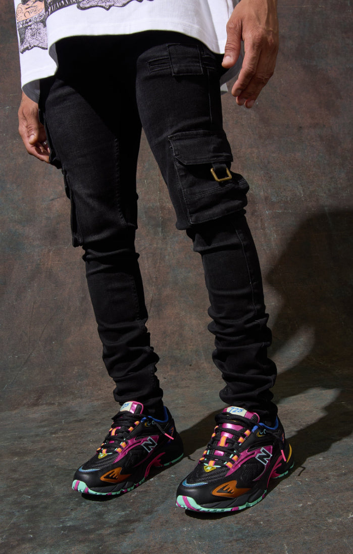 SERENEDE-"PANTHERA" CARGO JEANS-PNTH-WSBLK
