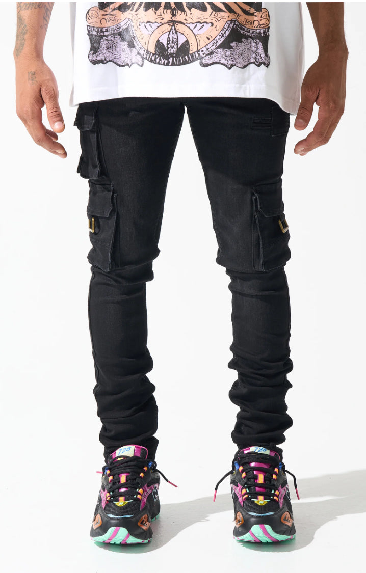 SERENEDE-"PANTHERA" CARGO JEANS-PNTH-WSBLK