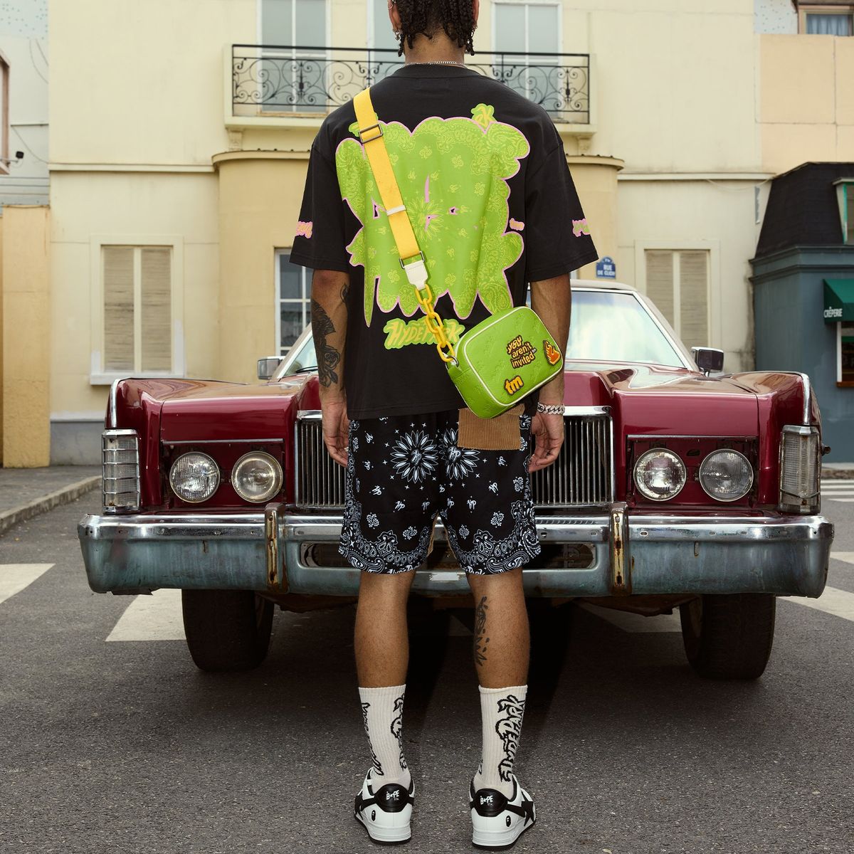 HYDEPARKBandana Mash Up Shorts - Black