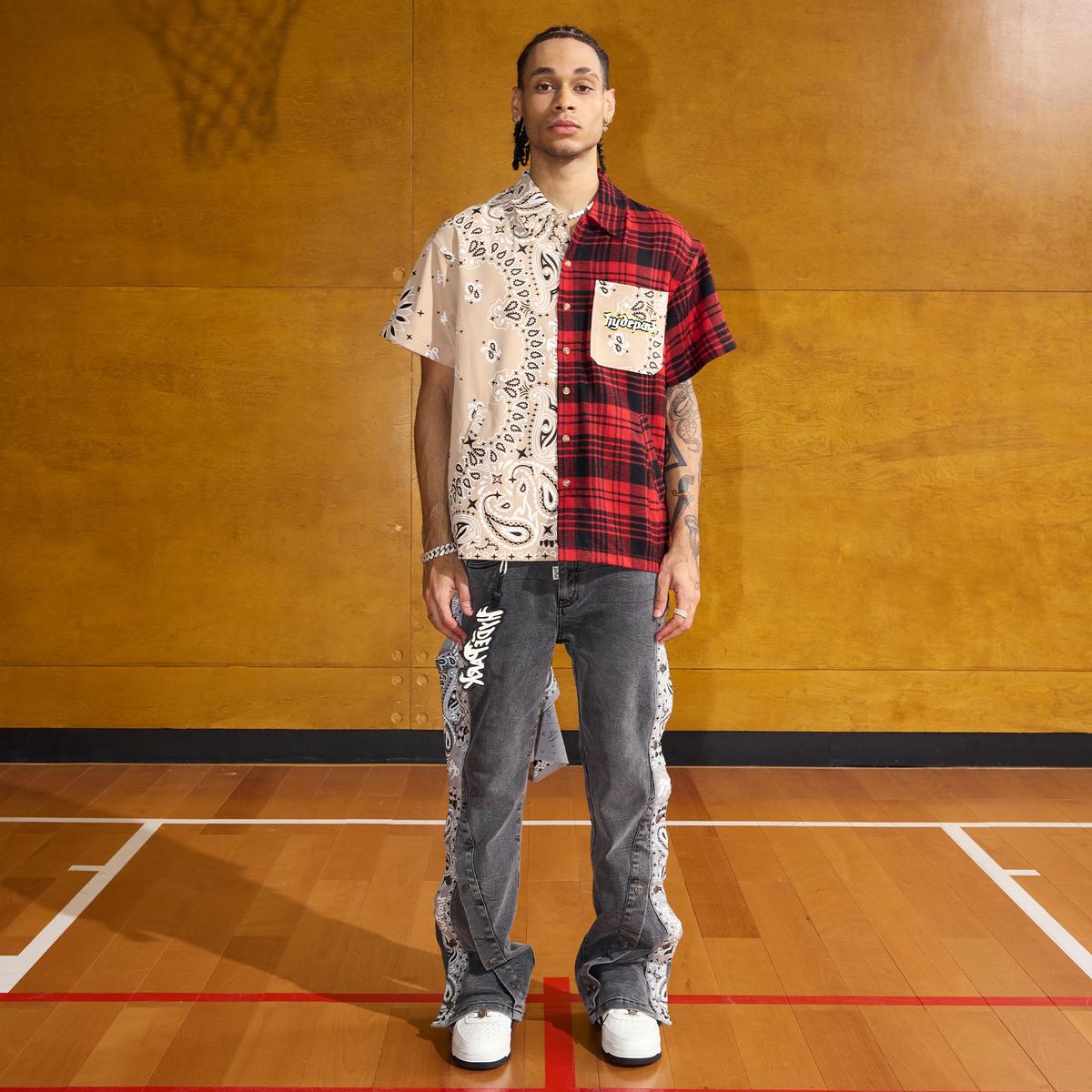 HYDEPARK-East LA Button-Down Shirt - Red