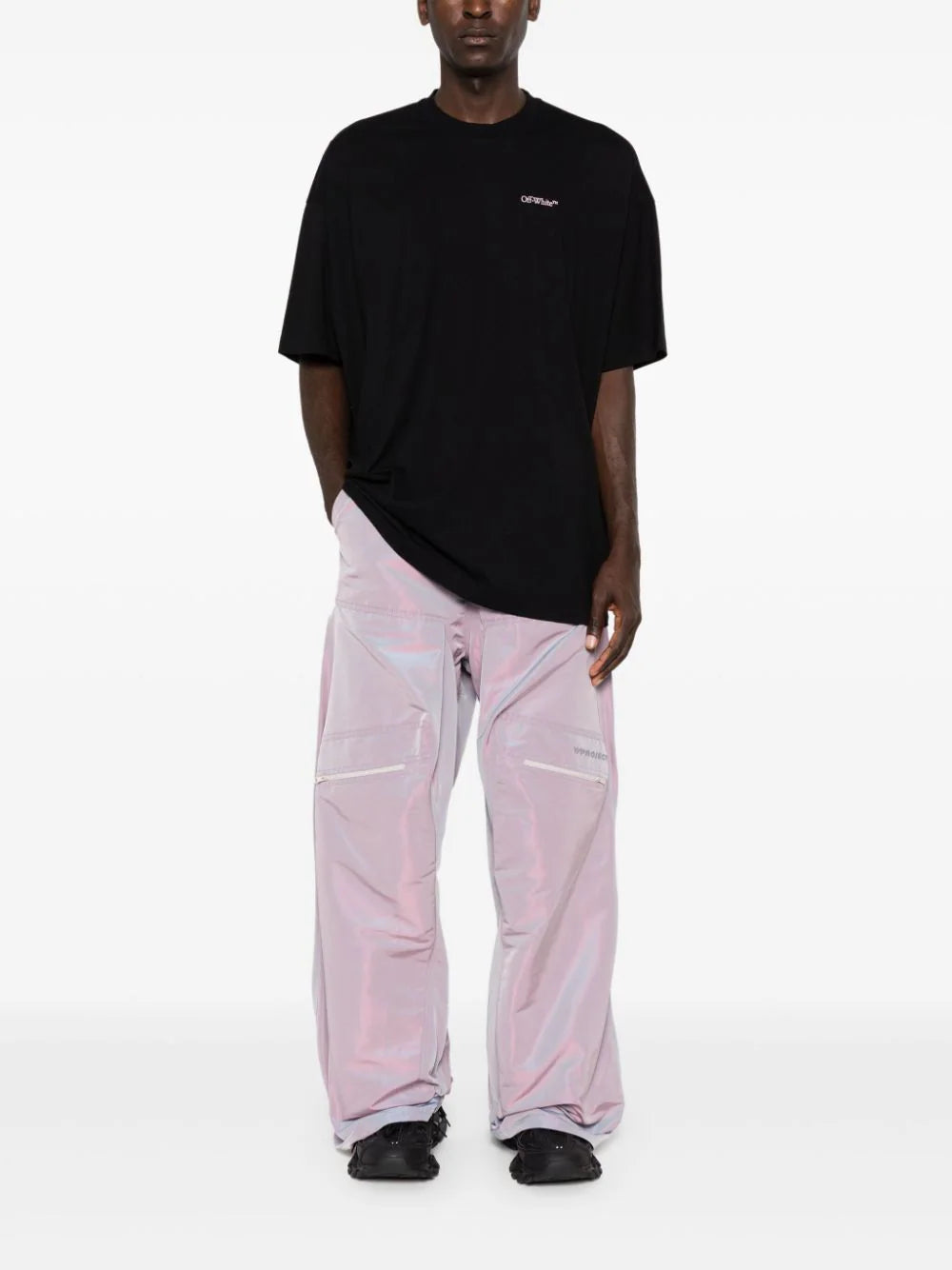 Off-White logo-print cotton T-shirt -OMAA161F24JER0021030
