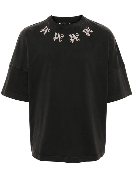 Palm Angels monogram-print cotton T-shirt-PMAA002F24JER0071009