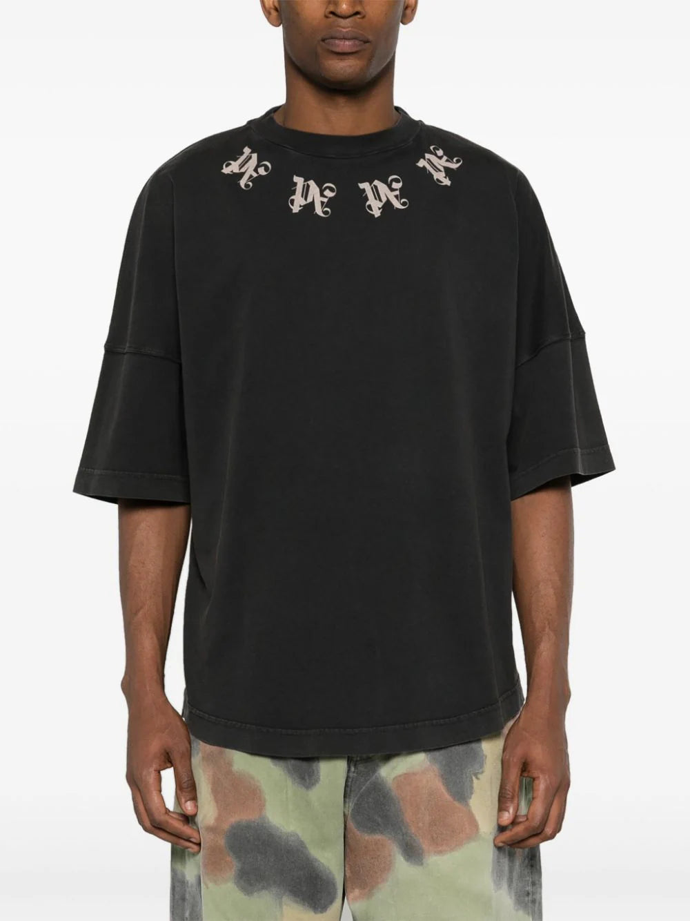 Palm Angels monogram-print cotton T-shirt-PMAA002F24JER0071009