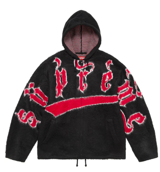 SUPREME-Accent Brushed Zip Up Hooded Sweater-FW24KN52