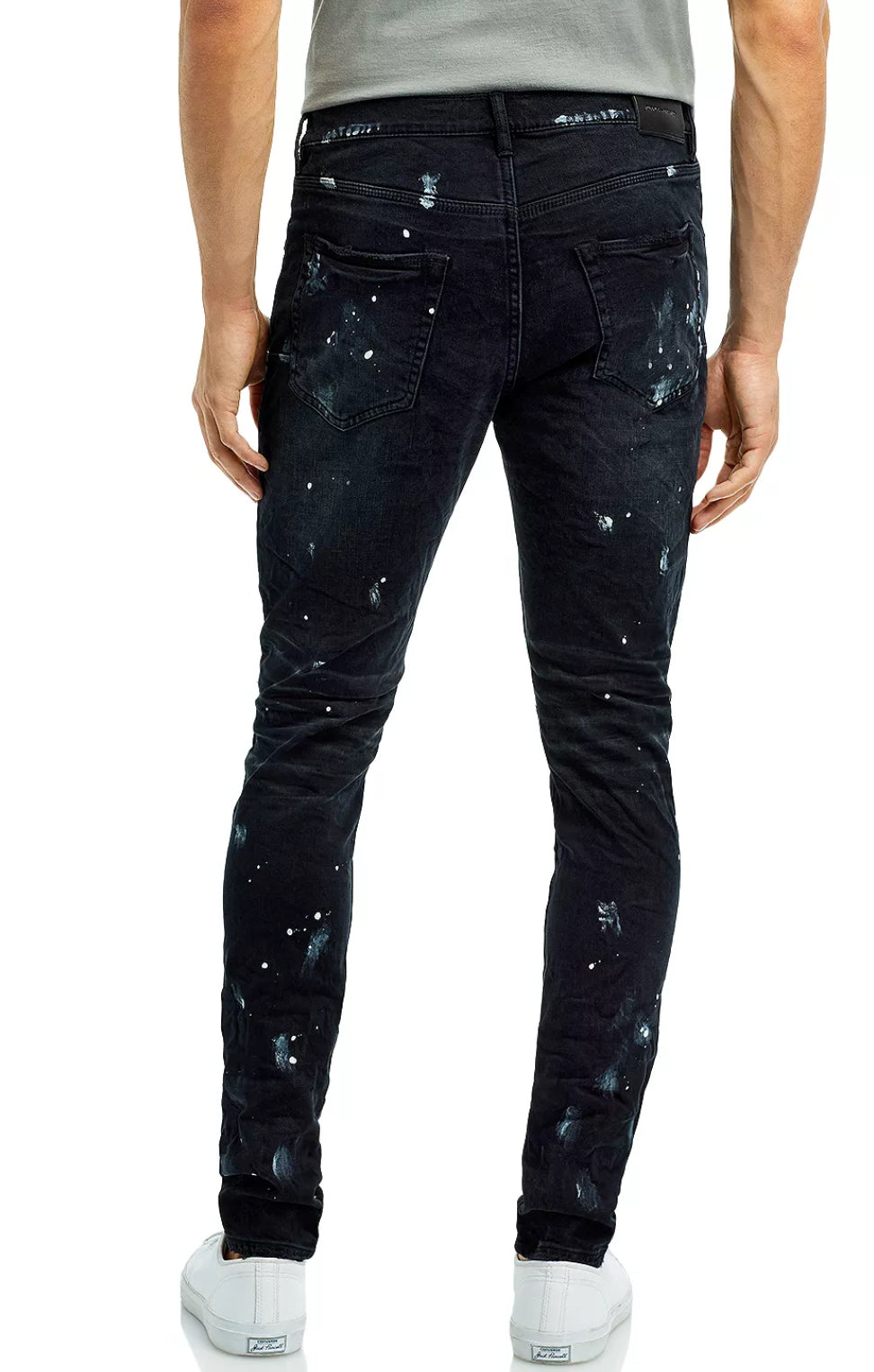 PURPLE- P001 Black Overspray Skinny Jeans