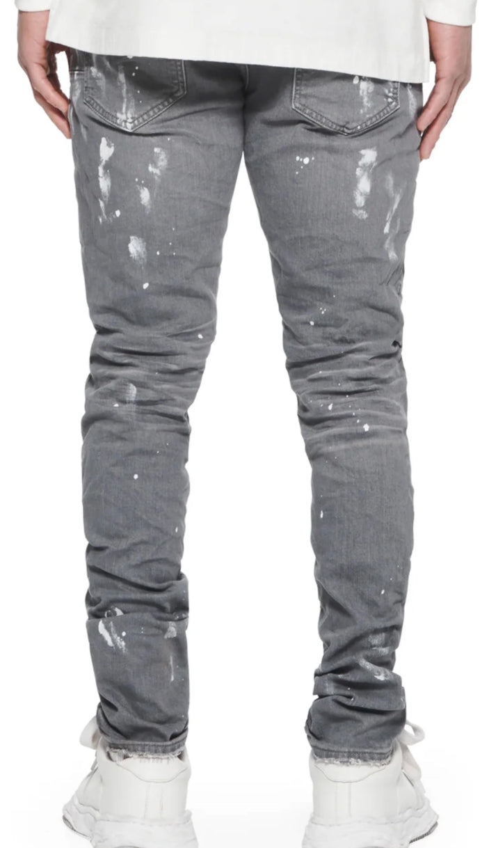 PURPLE-P001 Worn Grey Knee Slit-P001-DGVR526