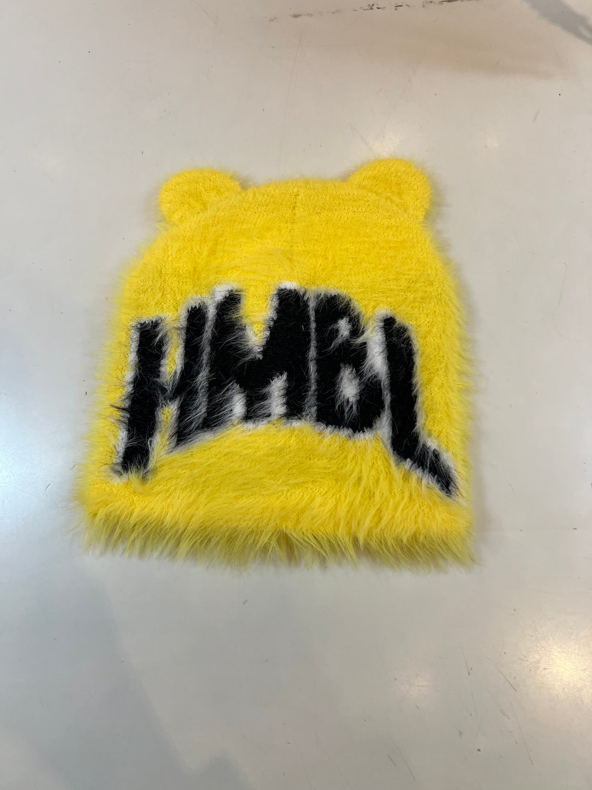 HMBL yellow Fur ears Beanie