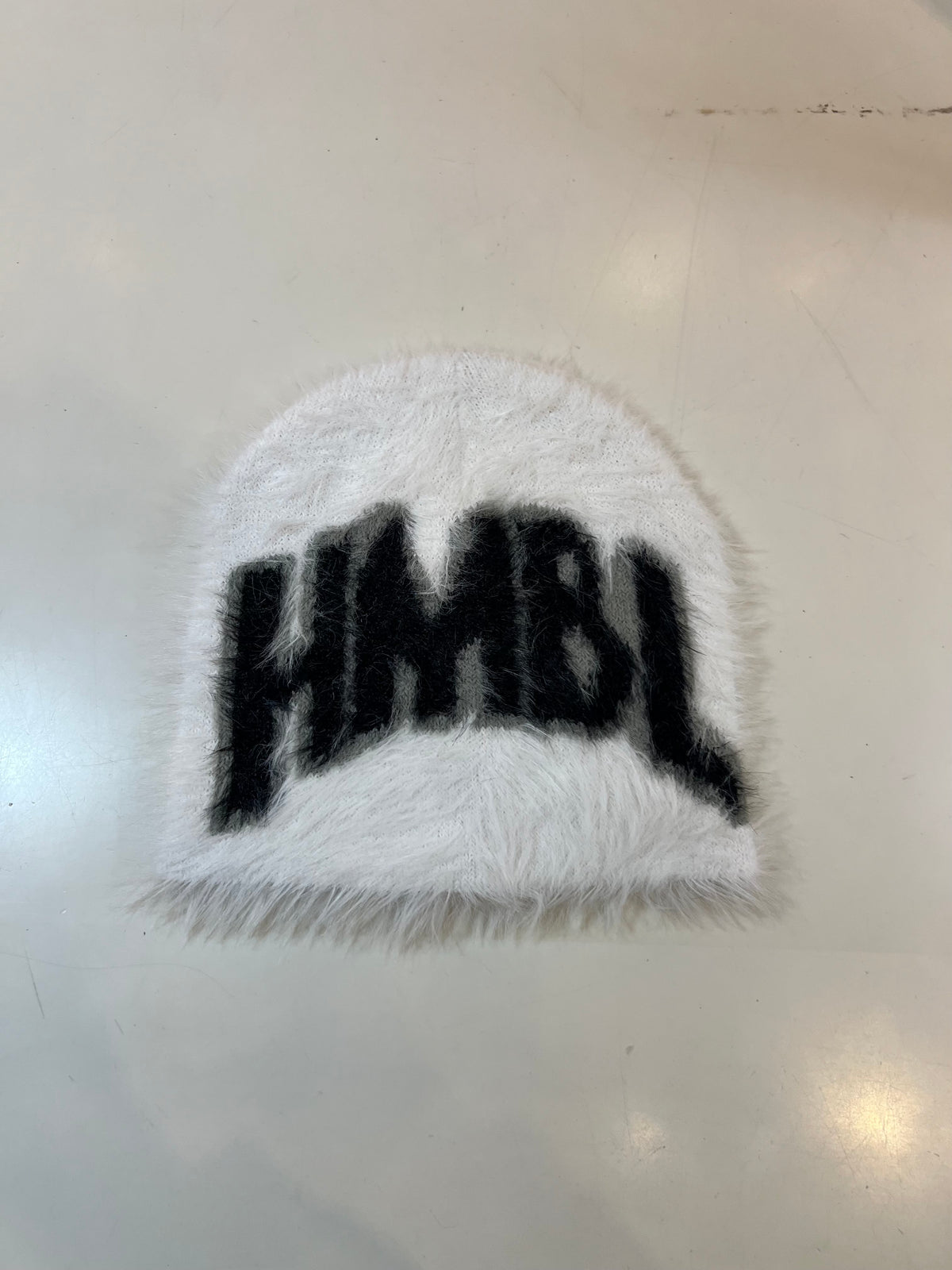 HMBL White Oreo Fur No ears Beanie