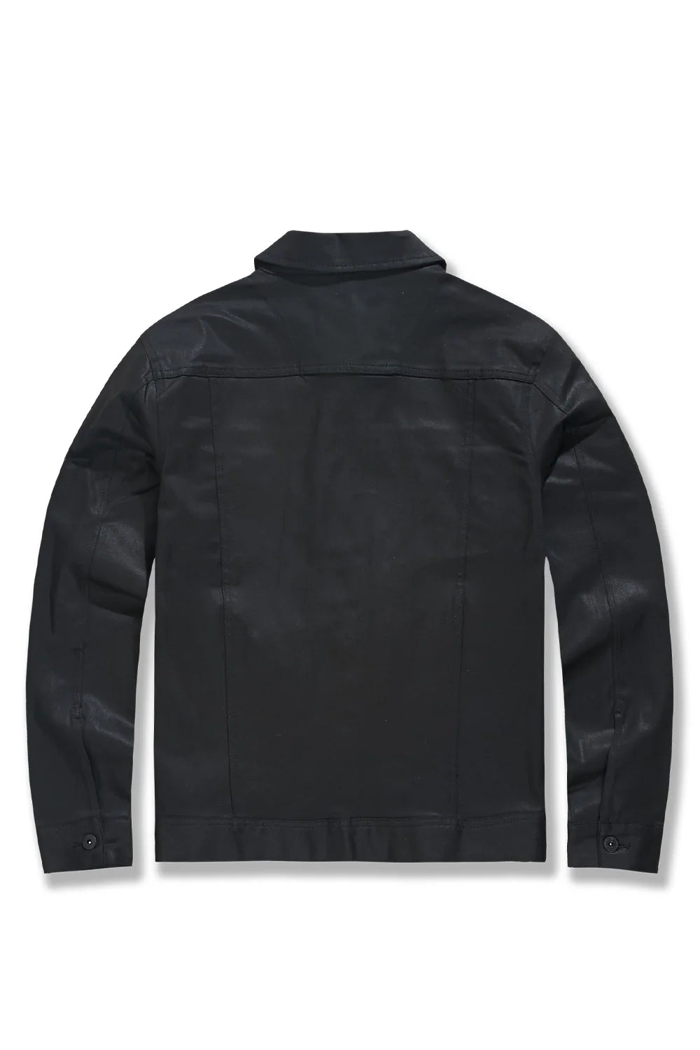 BIG MEN'S SMOOTH CRIMINAL DENIM TRUCKER JACKET (JET BLACK)-JJ460