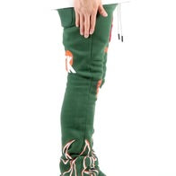 LOVE KLEEP-MEDUSA Heavy weight brushed graphic skinny flare stacked pants-KMP-7910