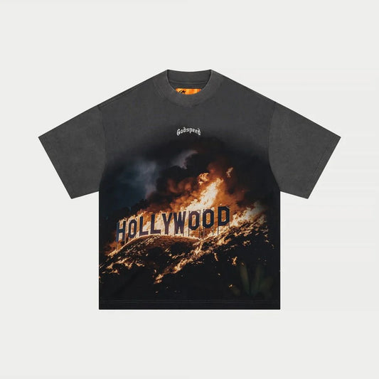 GODSPEED (GREY WASH “HOLLYWOOD INFERNO T-SHIRT)