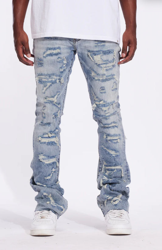 CRYSPDENIM-Arch Flare Denim (Light Distressed)-CRYF24-101