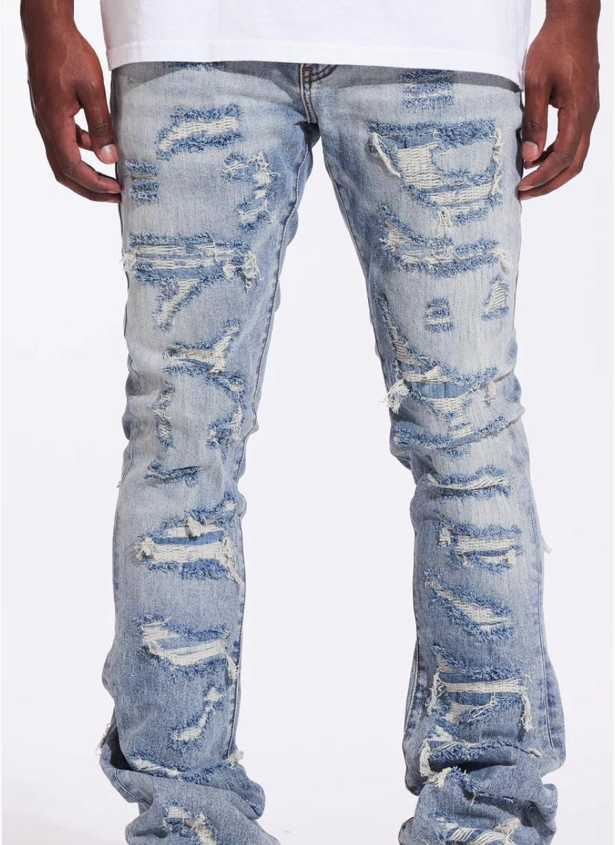 CRYSPDENIM-Arch Flare Denim (Light Distressed)-CRYF24-101