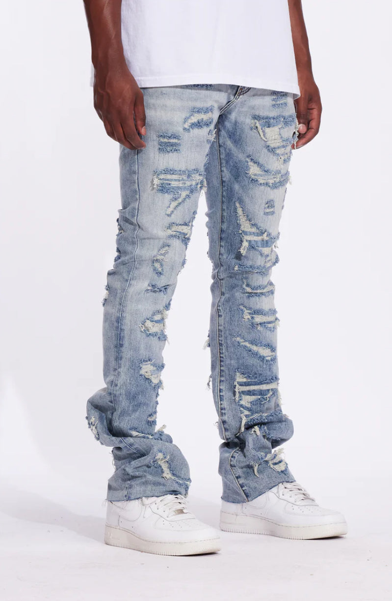 CRYSPDENIM-Arch Flare Denim (Light Distressed)-CRYF24-101