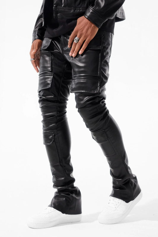 JORDAN CRAIG-ROSS STACKED - THRILLER CARGO PANTS (BLACK)-JRF1218