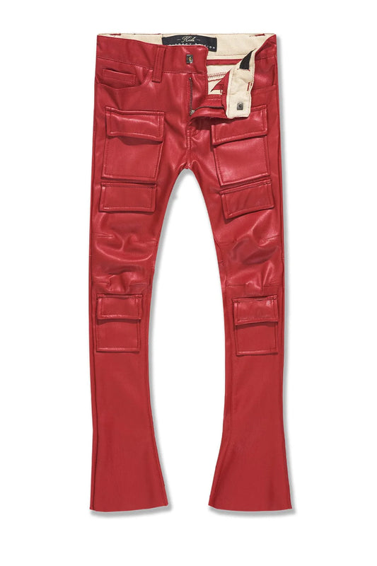 JORDAN CRAIG-KIDS STACKED THRILLER CARGO PANTS (RED)-JRF1218K