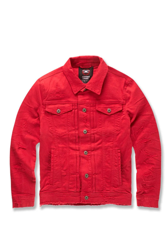 JORDAN CRAIG-TRIBECA TWILL TRUCKER JACKET (RED)JJ990