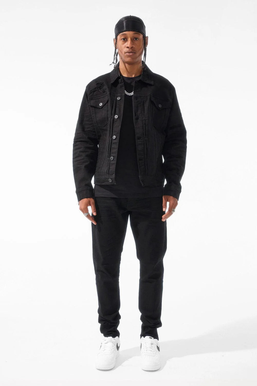 JORDAN CRAIG-TRIBECA TWILL TRUCKER JACKET (BLACK)JJ990R
