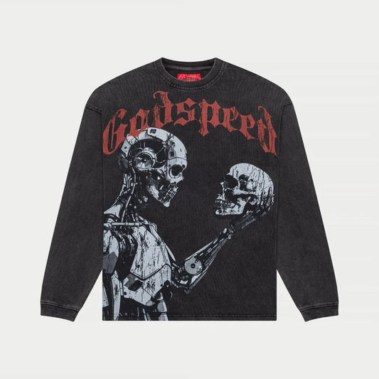 GODSPEED-Mankind vs Ai Long Sleeve (Black Wash)