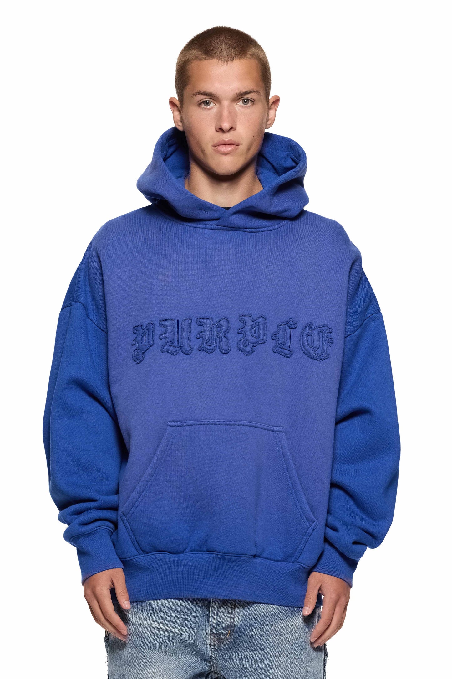 Purple-Gothic Applique Hoodie- P401-HMGW424