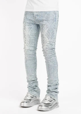 GUAPI-AQUA BLUE EMBELLISHED DENIM V2