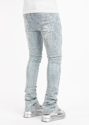 GUAPI-AQUA BLUE EMBELLISHED DENIM V2