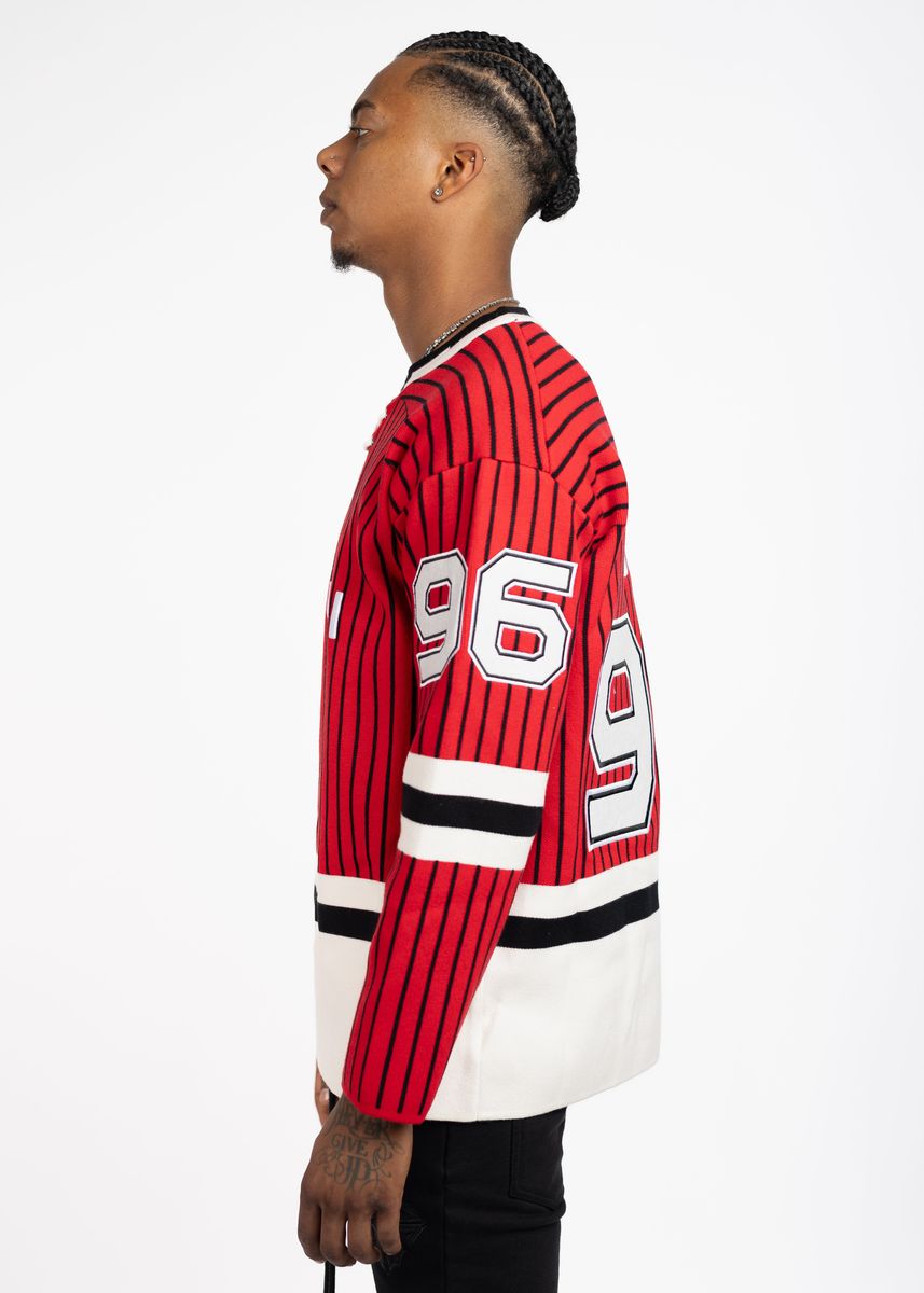GUAPI-Blood Red Knit Hockey Jersey