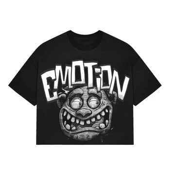 Black “Monster” cropped Tee MIXED EMOTION