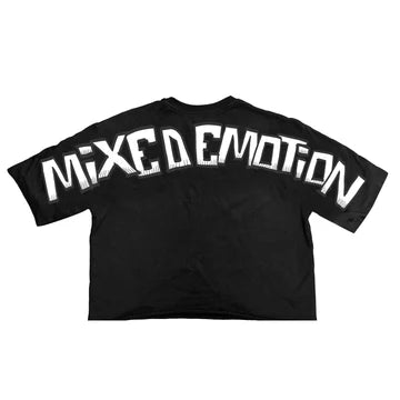 Black “Monster” cropped Tee MIXED EMOTION