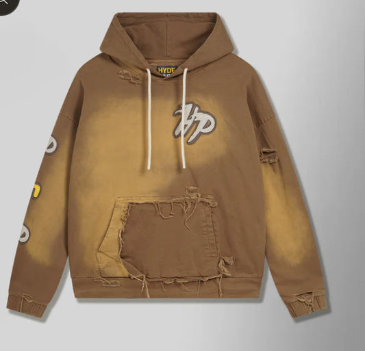 HYDEPARK-Work Wear Distressed Hoodie - Canyon