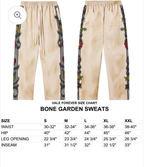 VALE FOREVER -BONE GARDEN SWEATS