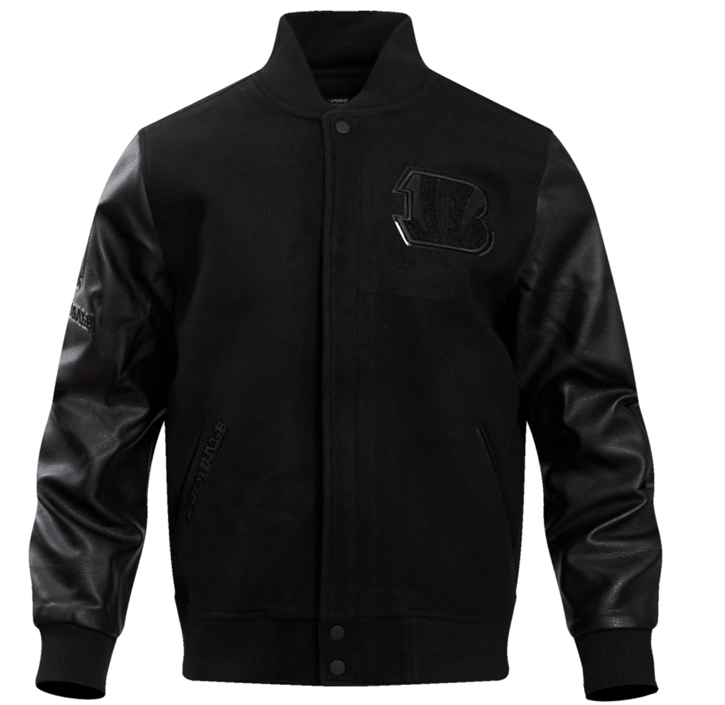 Pep standard NFL CINCINNATI BENGALS TRIPLE BLACK LOGO MEN'S VARSITY JACKET