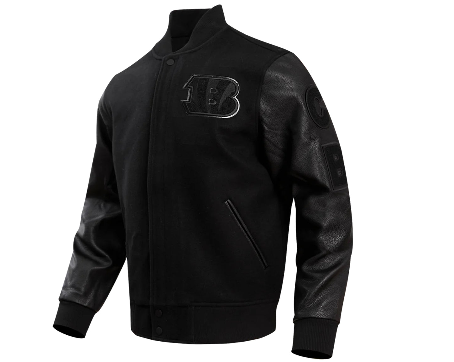 Pep standard NFL CINCINNATI BENGALS TRIPLE BLACK LOGO MEN'S VARSITY JACKET