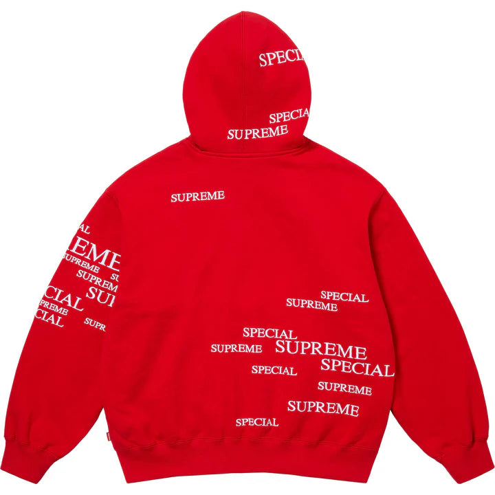Special Zip Up Hooded Red Sweatshirt