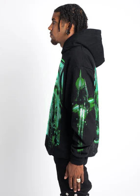 GUAPI-OBSIDIAN BLACK SLIME HOODIE-292OBSHL