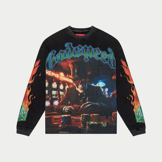 GODSPEED Life's A Gamble LS T-shirt (Black Wash)