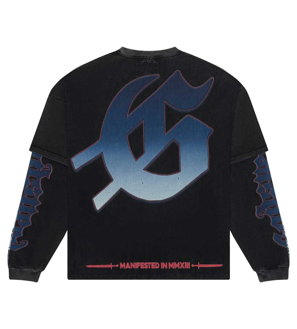 GODSPEED ENDZONE DUAL L/S TEE WASHED BLACK