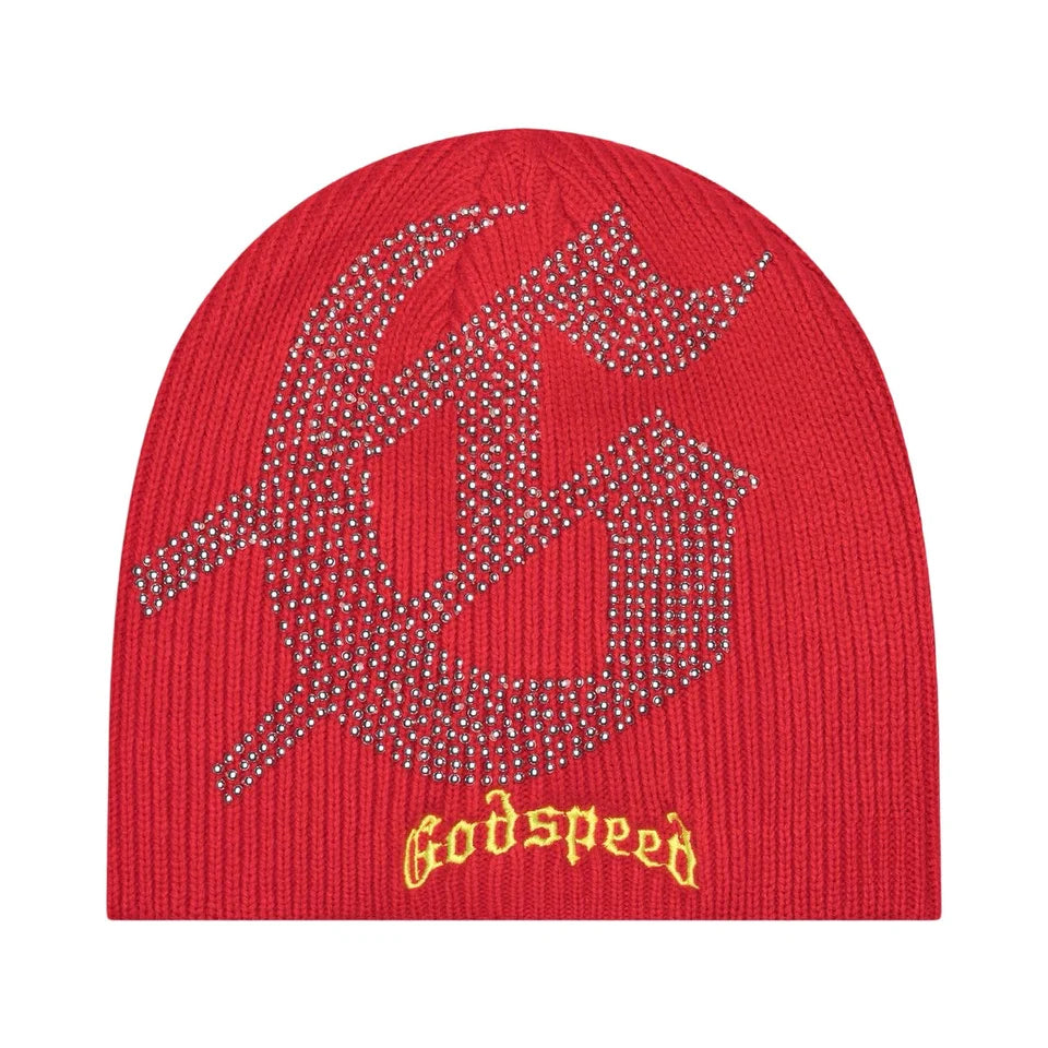 GODSPEED Big Logo Studded Beanie (Red)