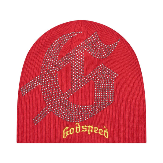 GODSPEED Big Logo Studded Beanie (Red)