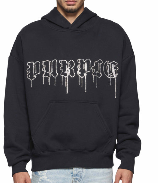 PURPLE Crystal Gothic Drip Hoodie