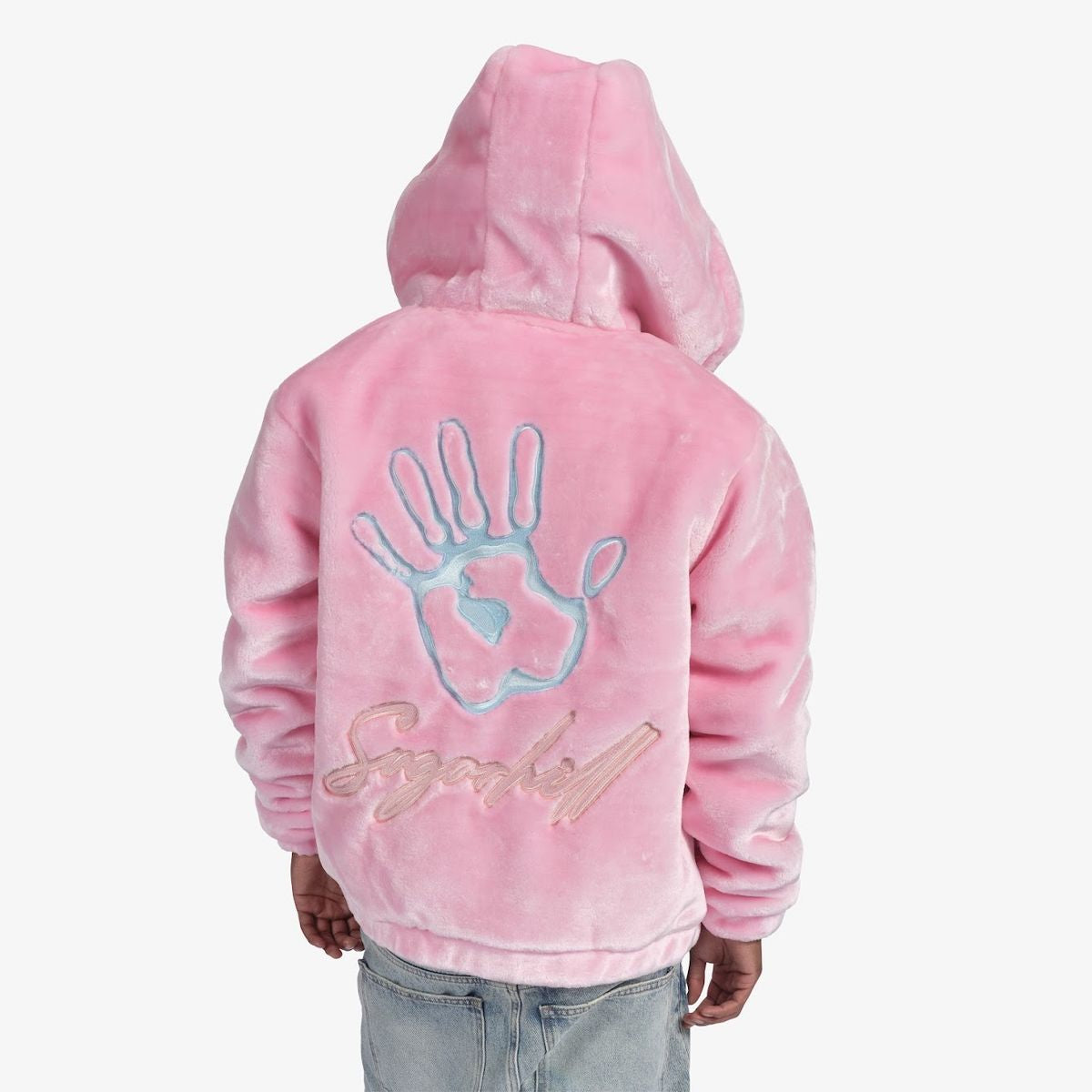 SUGARHILL-TRACES" FUR ZIP-UP HOODIE (PINK)-SH24-HOL-39