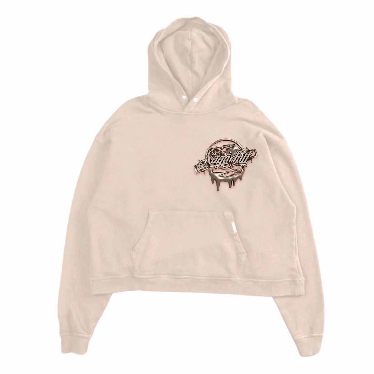 SUGARHILL-HELLISH” CROPPED HOODIE (TAN)-SH24-HOL-17