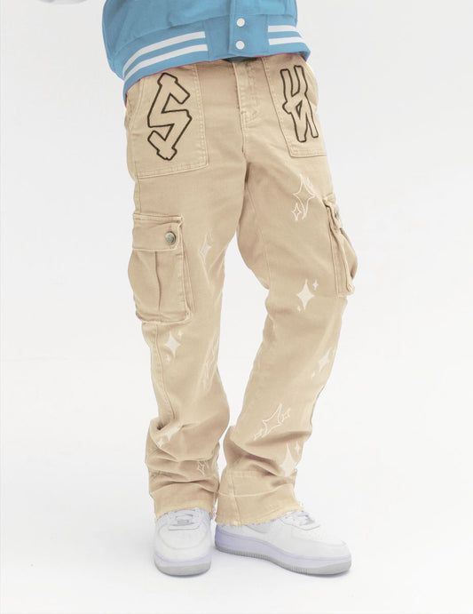 SUGARHILL-DUNE" CARGO DENIM (IVORY)-SH24-OHL