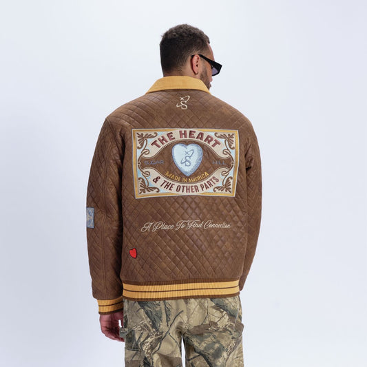 SUGARHILL-THE HEART" QUILTED JACKET (BROWN)-SH24-HOL-02